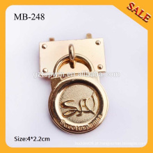 MB248 Cadeado de metal livre ouro níquel para cadeado Metal lock logotipo com pino